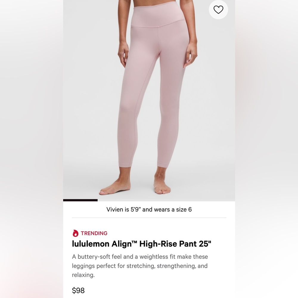 Lululemon Align High Rise Legging 25”